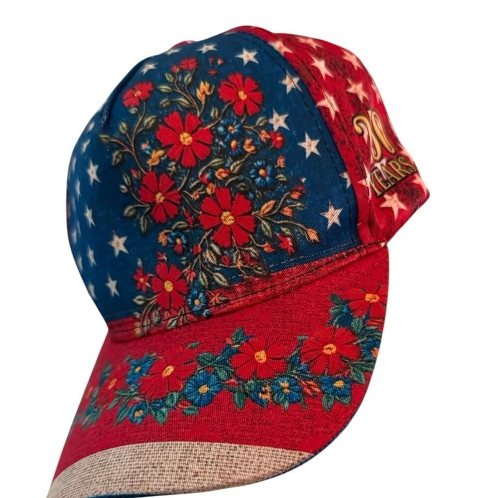 250 Year Anniversary USA cap Floral Patriotic Snapback Hat Red White Blue Cap
